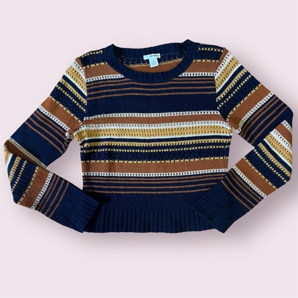 Serendipity by Mac & Jac Crochet Stripped Sweater S - Picture 1 of 10